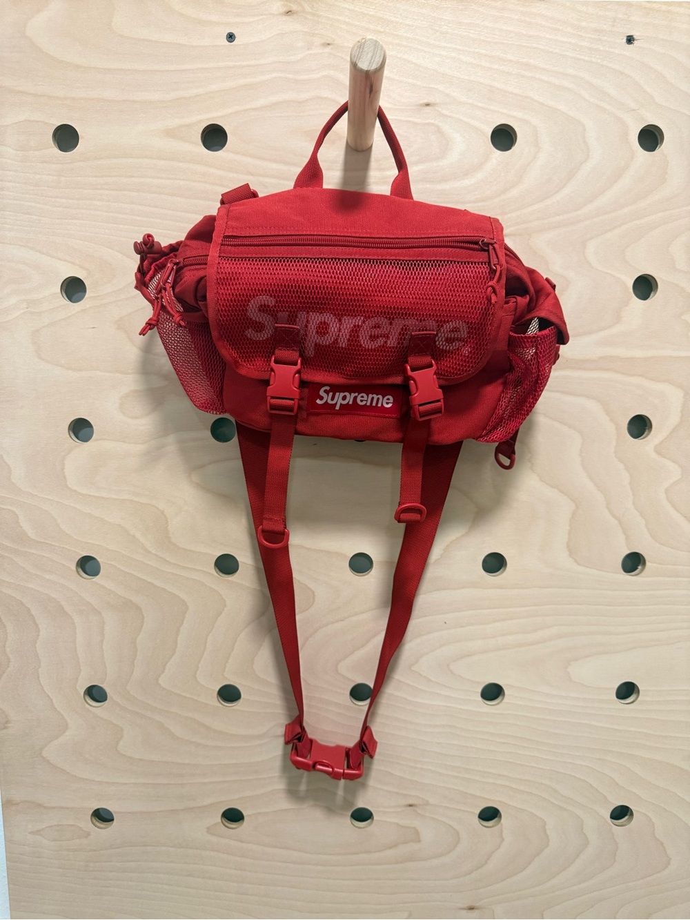 Supreme Red Mesh Shoulder/Chest Pack